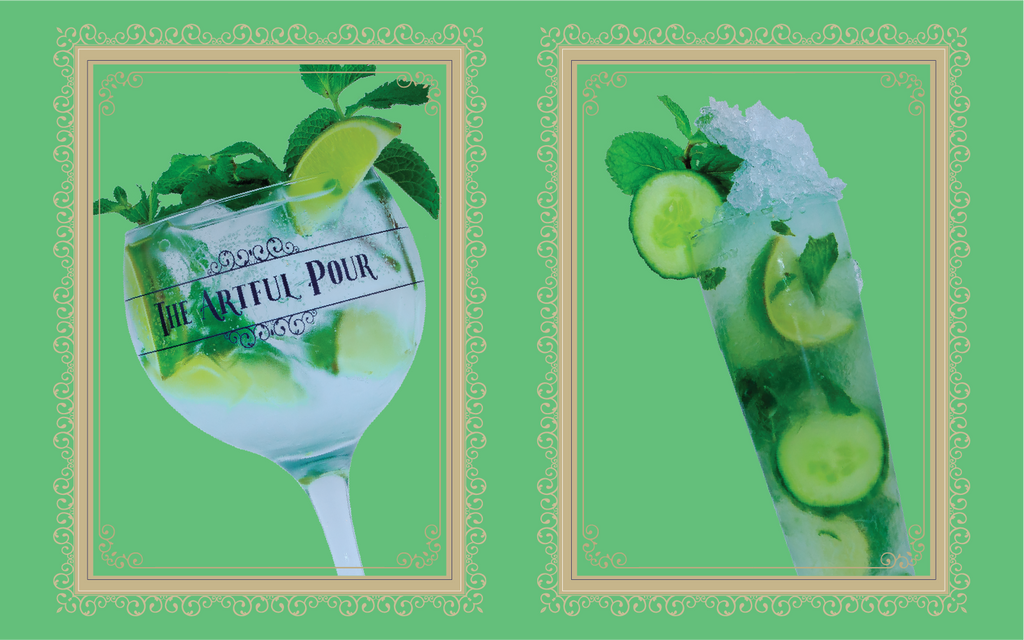 Cucumber & Mint Gin G&T recipe, Gin serves, Classic Pours and Artful Pours.